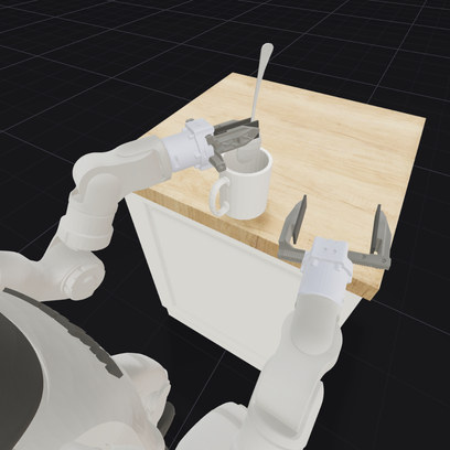 Take the cutlery from the holder, flip it, and place it back.