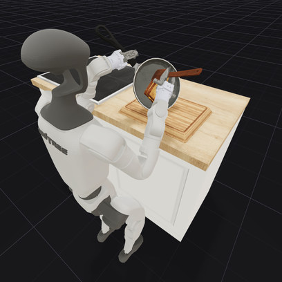 Take the sandwich out of the frying pan.